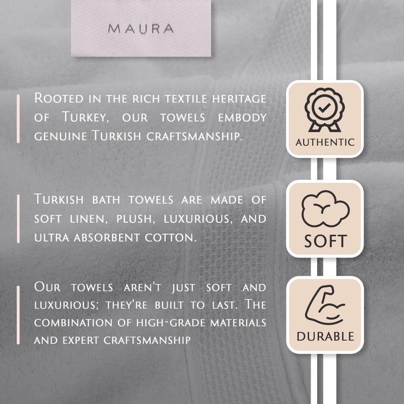 MAURA White Extra Large Turkish Cotton Luxury Bath Towels Set of 4. Ultra-Soft, Thick & Plush Towels for Bathroom - Pure White - Image 2